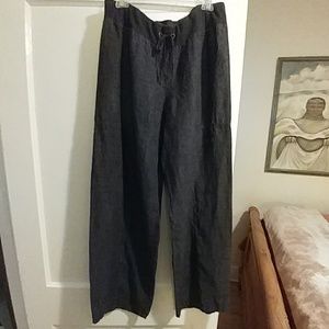 Eileen Fisher full leg linen drawstring pants